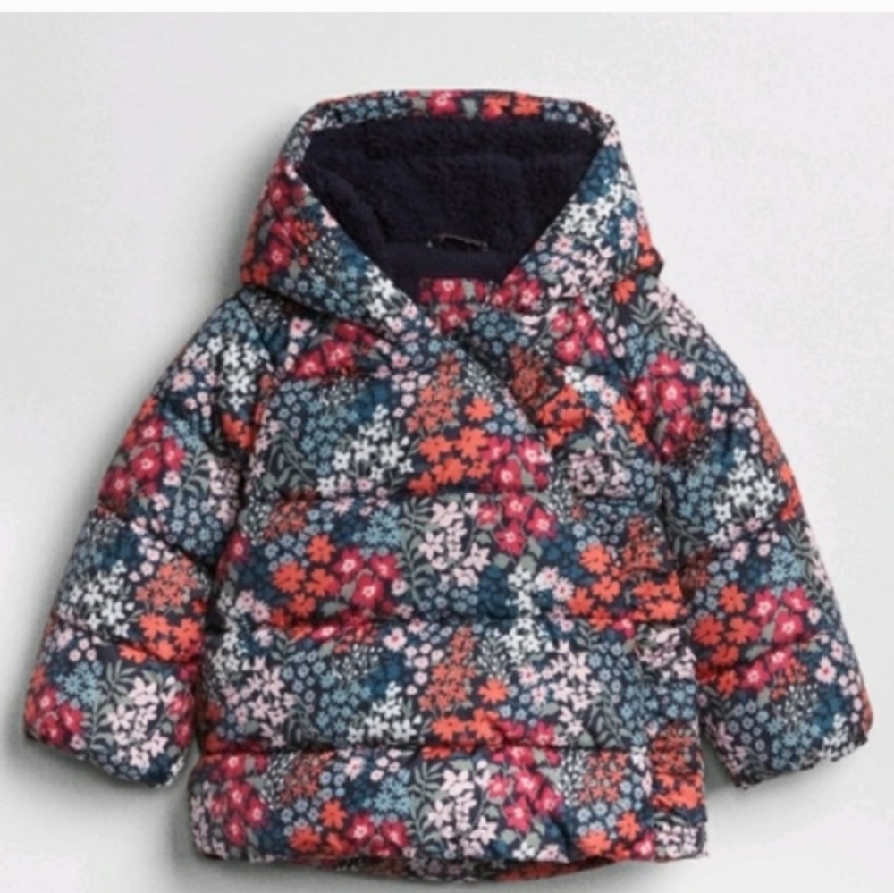 Babygap floral puffer coat